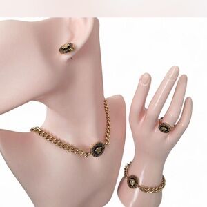 Versace Gold and Black Necklace Set